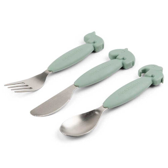 DONE BY DEER Easy Grip Cutlery Set Deer Friends