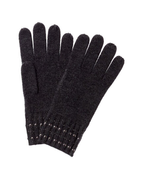 Forte Cashmere Studded Cashmere Gloves Women's Grey