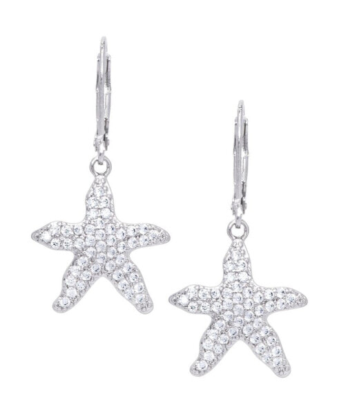 Серьги Macy's Cubic Zirconia Starfish  SilverPlate