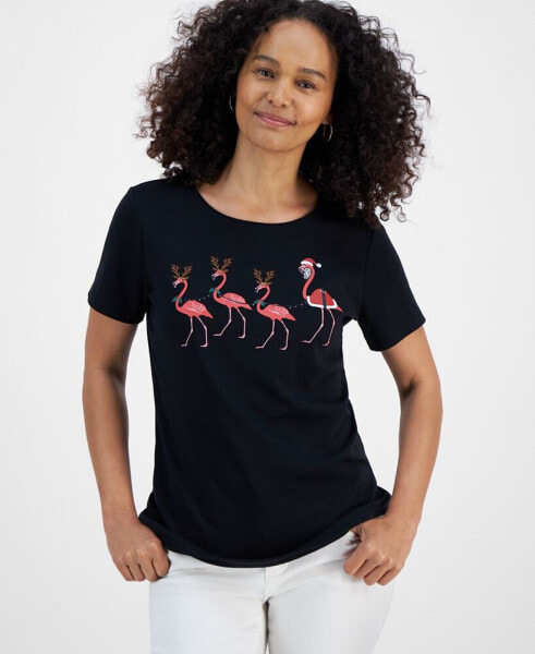 Women's Flamingo Flair Tee, Created for Macy's