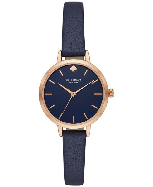 Women's Metro Three-Hand Navy Leather Watch 30mm