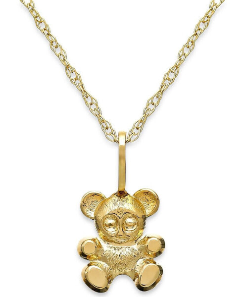 Macy's children's Teddy Bear Teddy Bear Pendant Necklace in 14k Gold