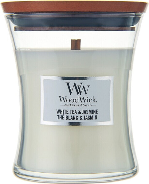 Duftkerze im Glas White Tea & Jasmine - WoodWick Hourglass Candle White Tea & Jasmine 85 g