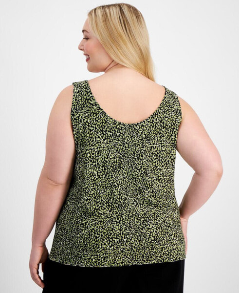 Plus Size Reversible Printed Tank Top