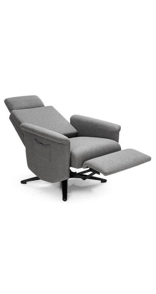 Swivel Massage Recliner Single Sofa with Adjustable Headrest-Grey