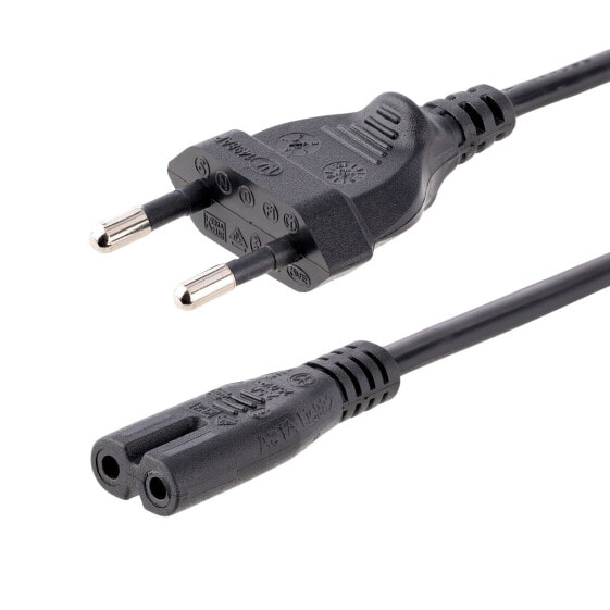 2m (6ft) Laptop Power Cord - EU Plug to C7 - 2.5A 250V - 18AWG - Laptop Replacement Cord - Printer Power Cable - Laptop Charger Cord - Laptop Power Brick Cord - 2 m - CEE7/16 - C7 coupler - H03VVH2-F - 250 V - 2.5 A