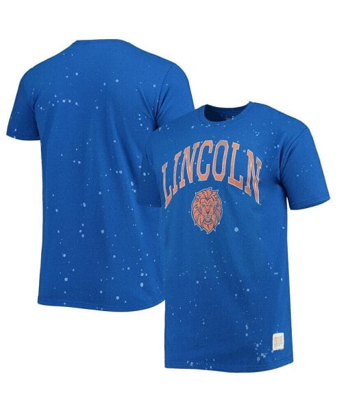 Men's Royal Lincoln Lions Bleach Splatter T-shirt