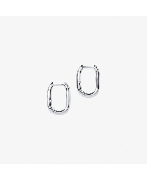 Sterling Silver Elongated Mini Hoops - Rox Mini Silver