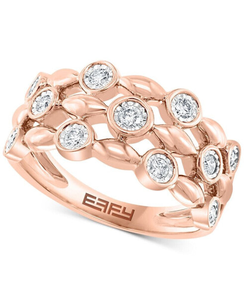 EFFY® Diamond Bezel Openwork Ring (1/4 ct. t.w.) in 14k Rose Gold