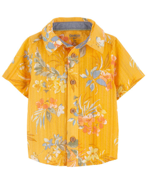 Baby Floral Print Seersucker Button-Front Shirt 3M