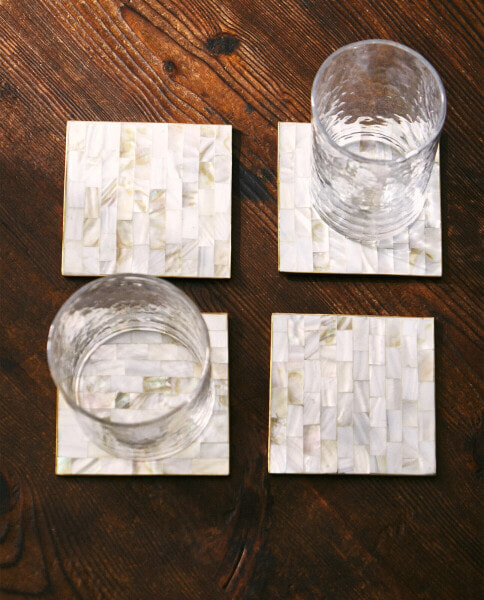 Mother-of-pearl coasters (pack of 4)