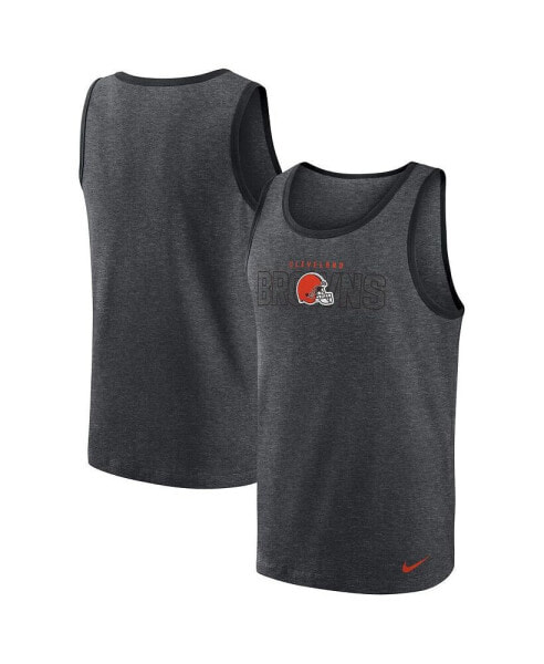 Men's Heathered Charcoal Cleveland Browns Tri-Blend Tank Top