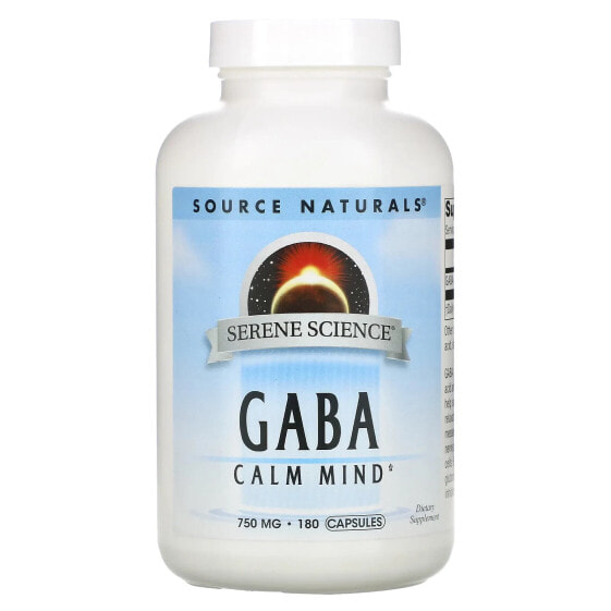 Аминокислоты Source Naturals Serene Science, GABA Calm Mind, 750 мг, 180 капсул