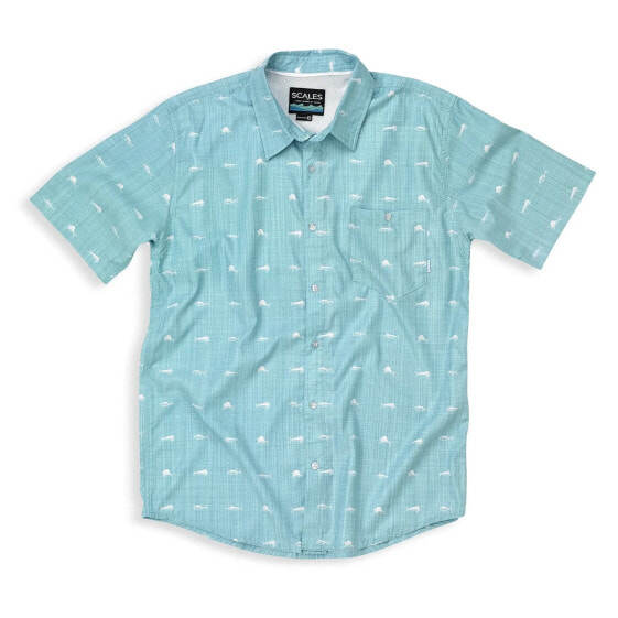 SCALES Clean Fish Performance Short Sleeve Button Down Shirt