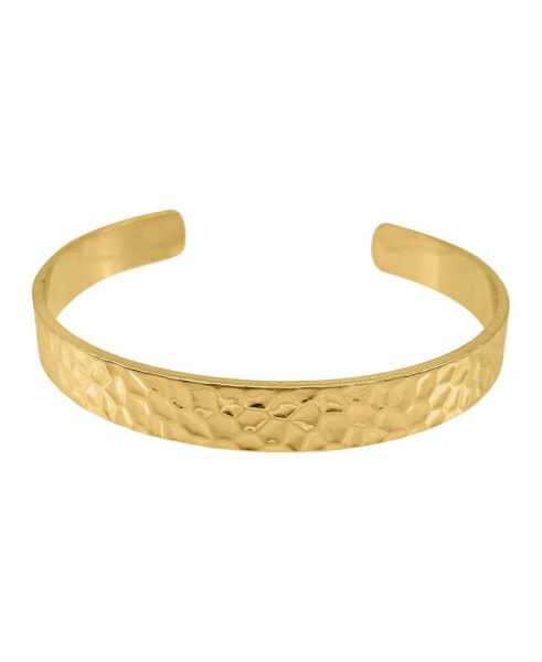 14K Gold Plated Hammered Cuff