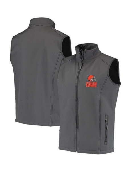 Men's Charcoal Cleveland Browns Circle Archer Softshell Full-Zip Vest
