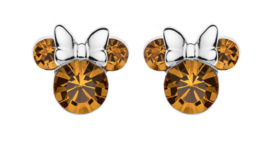 Glittering silver Minnie Mouse stud earrings ES00028SNOVL.CS