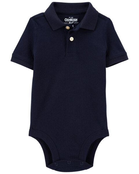 Baby Navy Polo Uniform Bodysuit 24M