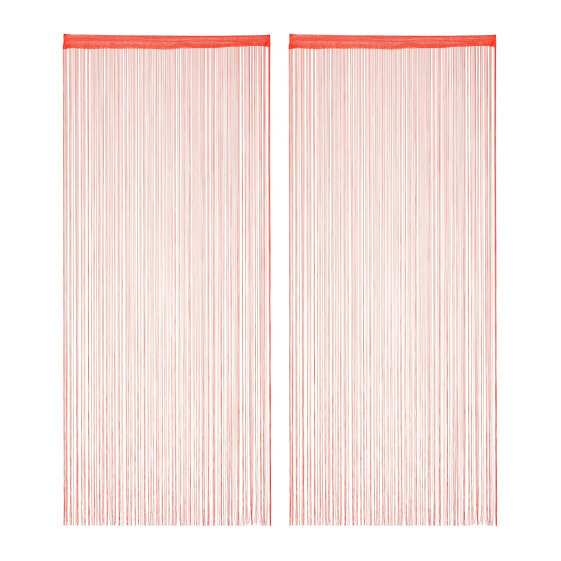 2 x Fadenvorhang rot 90 x 245 cm