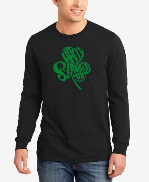 Men's St. Patrick's Day Shamrock Word Art Long Sleeve T-shirt