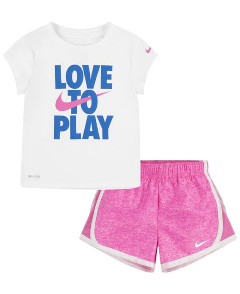 Toddler Girls Dri-FIT All Day Short Sleeve Tee and Shorts Set