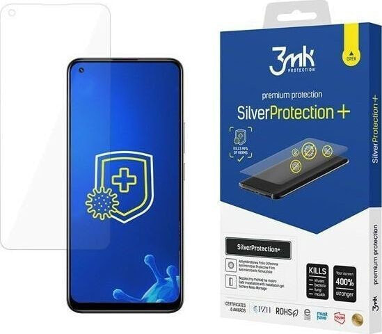 Защитная пленка для смартфона 3MK Silver Protect+ на Realme 8, антимикробная, установленная во время мокрого процесса