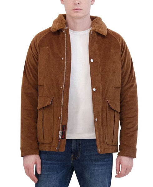 Men's Corduroy Chore Jacket with Sherpa Collar