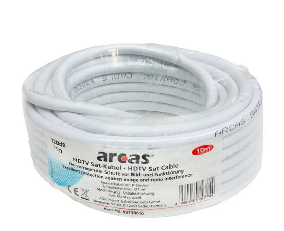 Arcas HDTV SAT Cables - 10 m - F-type - F-type - White