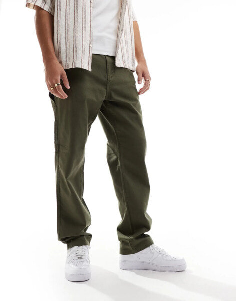 ONLY & SONS straight leg carpenter trousers in khaki