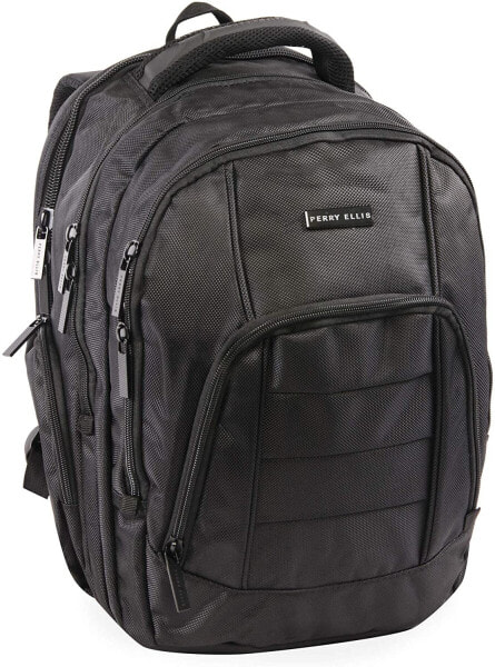 Мужской городской рюкзак черный Perry Ellis M200 Business Laptop Backpack, Black, One Size