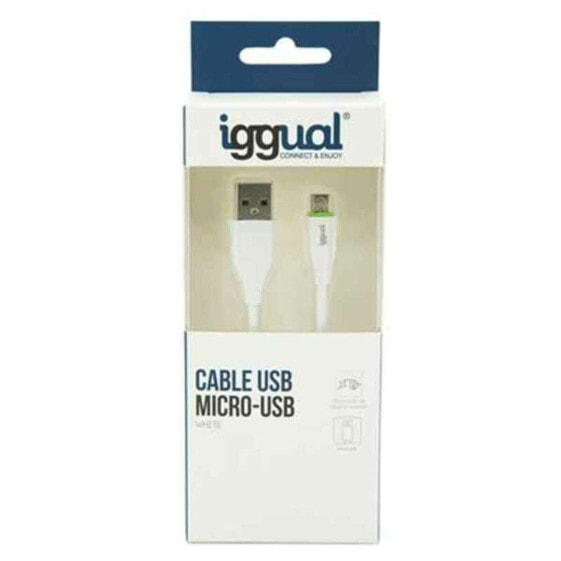 Универсальный кабель USB-MicroUSB iggual IGG316931 1 m Белый