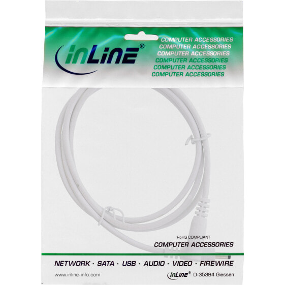 InLine DC extension cable - DC plug/socket 5.5x2.1mm - white - 2m