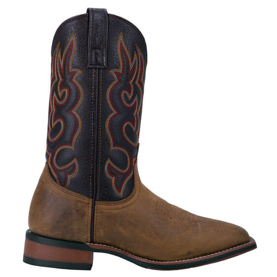 Laredo Lodi Embroidered Square Toe Cowboy Mens Brown Casual Boots 7898