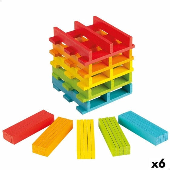Конструктор деревянный WooMax 100 Предметов 10 x 0,5 x 1,8 см (6 штук)
