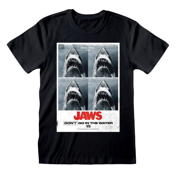Футболка с коротким рукавом Jaws Don´t Go In The Water Чёрный Унисекс