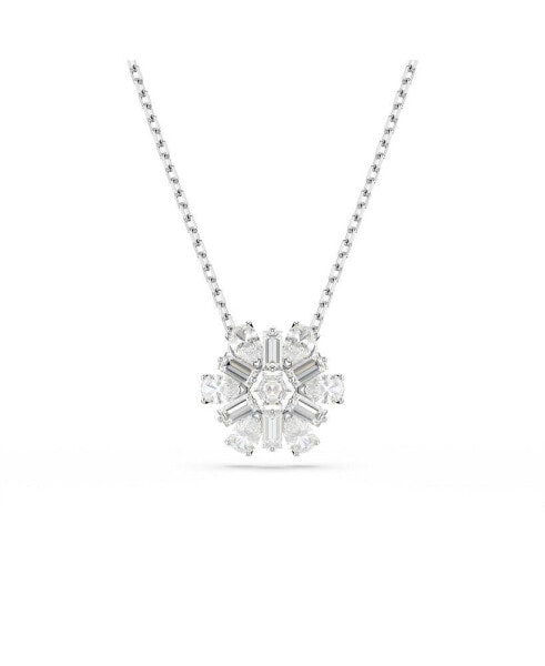 Snowflake White Rhodium Plated Idyllia Pendant Necklaces