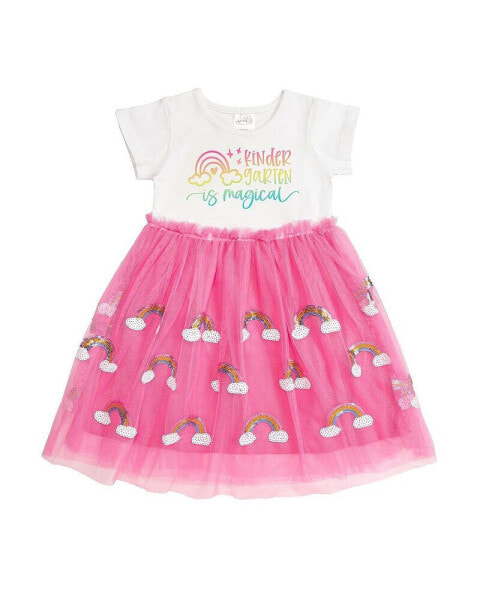 Little Girls Kindergarten is Magical Short Sleeve Tutu Dress