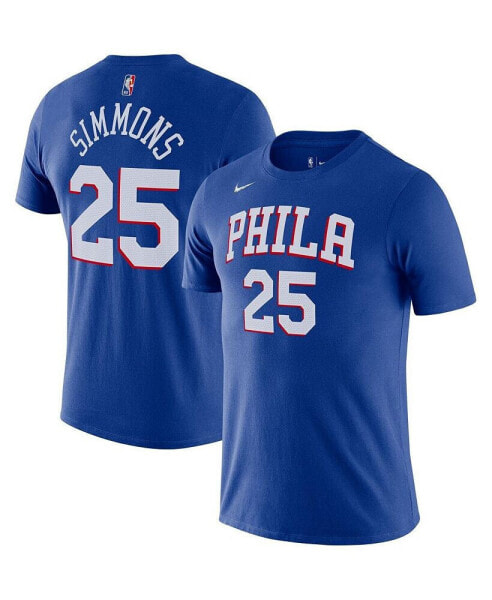 Men's Ben Simmons Royal Philadelphia 76ers Diamond Icon Name and Number T-shirt