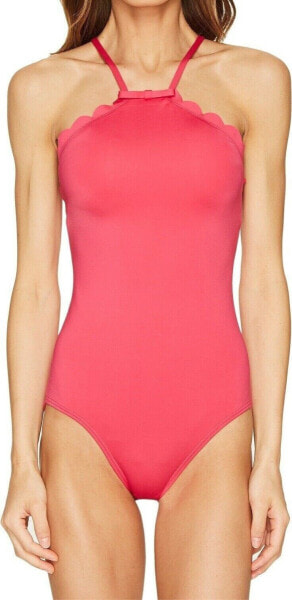 Kate Spade New York Women's 183934 Scalloped High Neck One Piece Swimsuit Size S