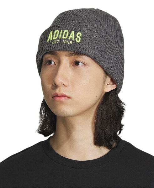 Men's Foundation Embroidered Logo Ribbed-Knit Beanie