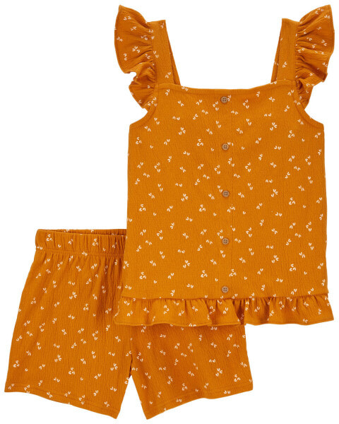 Kid 2-Piece Floral Crinkle Jersey Outfit Set 6-6X