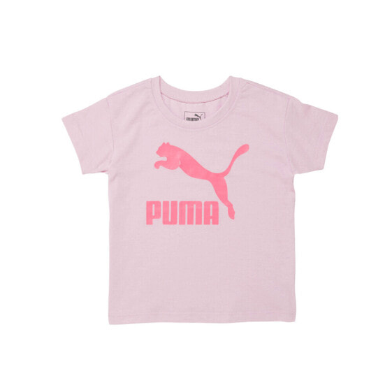 Футболка PUMA Cotton Jersey Shoulder Easy Fit для малышей розовая Атлетичный Кежуал