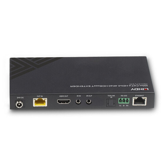 Разъемы и переходники Lindy 100m Cat.6 HDMI 4K60 HDBaseT Receiver - 3840 x 2160 пикселей - AV ресивер - 100 м - Проводной - Черный - HDCP