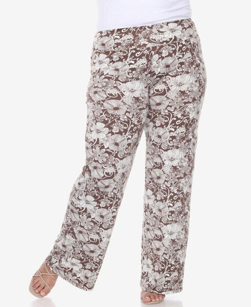 Plus Size Floral Paisley Palazzo Pants