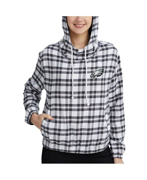 Women's Charcoal, Gray Philadelphia Eagles Sienna Flannel Long Sleeve Hoodie Top