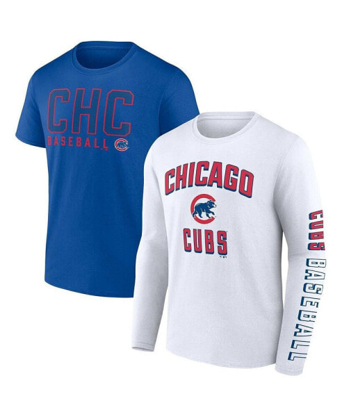 Men's Royal, White Chicago Cubs Two-Pack Combo T-shirt Set