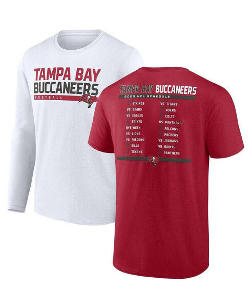 Men's Red, White Tampa Bay Buccaneers Two-Pack 2023 Schedule T-shirt Combo Set