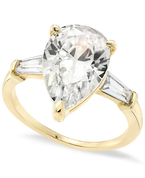 Gold-Tone Pear-Shape & Baguette-Cut Cubic Zirconia Ring, Created for Macy's