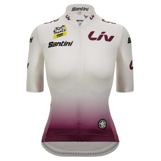 SANTINI Tour De France Femme Avec Zwift Best Young Leader 2023 Short Sleeve Jersey