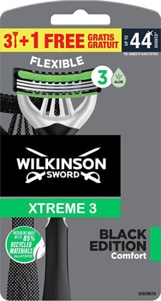 Disposable razor for men Xtreme 3 Black Edition Comfort 3+1 pc
